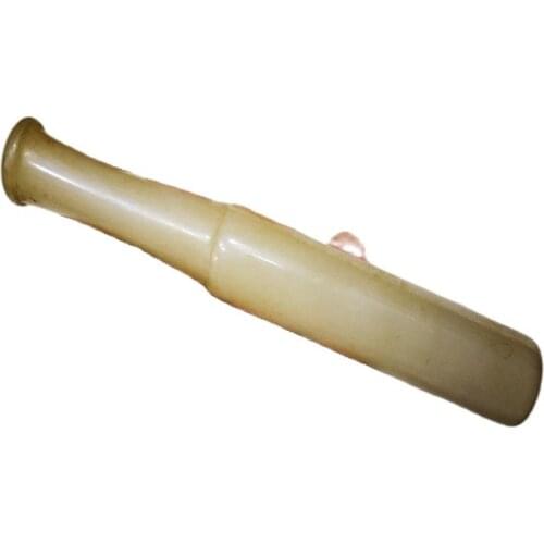 Chinese old jade carving white jade cigarette holder