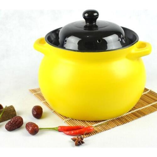 Red casserole stew soup household fire resistant large clay wedding gift porcelain pottery stew pottery hot pot Chinese marmite