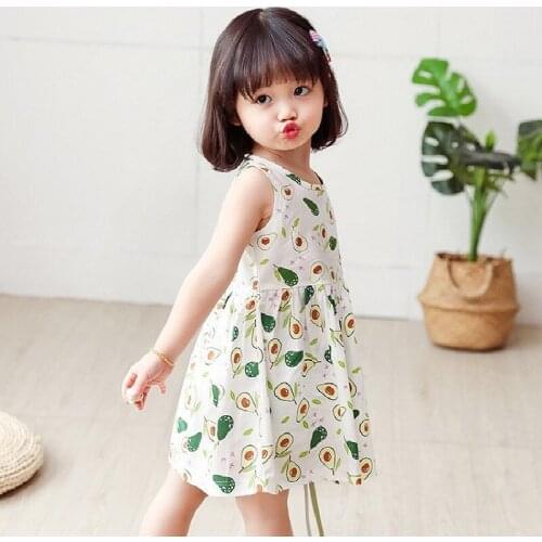 Summer Baby Girls Dress Fashion Casual Printed Clothes Cotton Sleeveless Princess Dresses Outfit Baby Cheap Newborn Clothes 2021