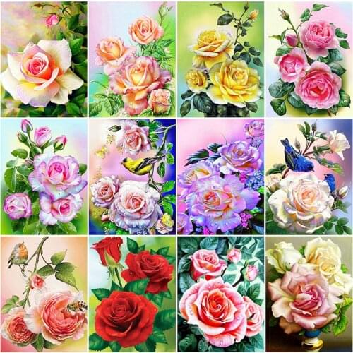 MomoArt 5D DIY Diamond Painting Peony Full Square Diamond Embroidery Sale Flower Cross Stitch Beaded Art Christmas Decoration