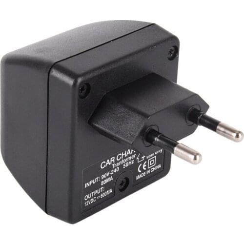 Power Converter Adapter 90V-220V AC Wall Power To 12V DC Car Cigarette Lighter Socket Charger black
