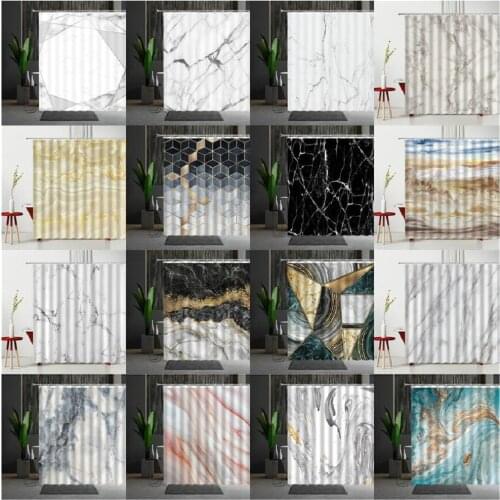Marble 3d Shower Curtain Set Mildew Proof Modern Bedroom Curtains Household Products Polyester Fabric Creativity Personality