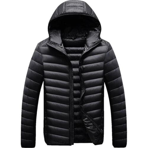 Mens All-Season Ultra Lightweight Packable Down Jacket Water and Wind-Resistant Breathable Coat Big Size Men Hoodies Jackets