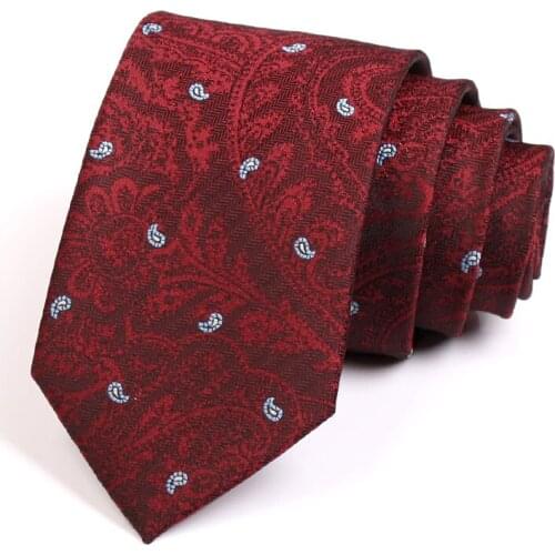 2020 Brand New High Quality Groom Wedding Party Tie 7CM Dark Red Ties For Men Business Work Necktie Male Fashion Formal Neck Tie