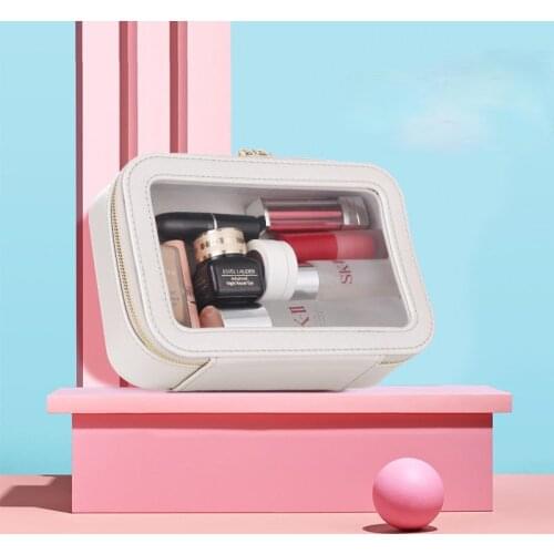Simple Style Summer Fashion Cosmetic Bag Women Transparent PU Waterproof Makeup Bag Neceser Mujer Cosmetics Box Make Up Bag