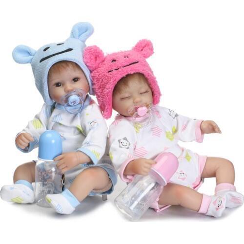 Real doll reborn twin 16" 40cm soft silicone reborn babies dolls creative wedding gift children birthday gift bebe alive reborn