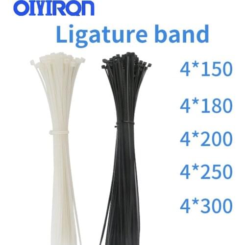 Self-Locking Nylon Cable Ties Set Width 4x200/250/300/350/400mm AssortedBlack Plastic Zip Loop Wire Wrap