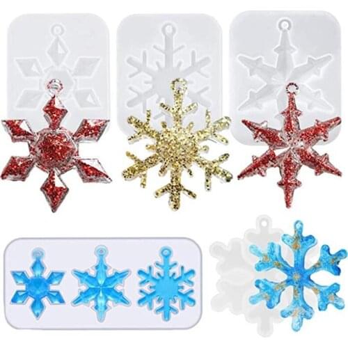 Snowflake Silicone Mold - Christmas Resin Molds - 5 Pcs Snowflake Molds Christmas Molds for Soap, Candle, Resin Casting