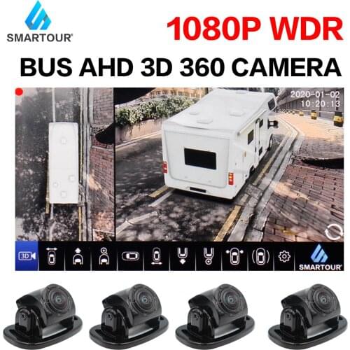 Bird View Camera System For RV School Bus Truck AHD 3D 360 Surround View System Universal Car 1080P DVR Rear/Front/Left/Right