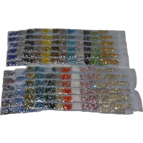 SS4-SS16 1584PCS Mix Sizes Crystal AB Nail Art Rhinestones 30 Colors Glitter Strass Crystal Gem Nail Art Rhinestones For DIY