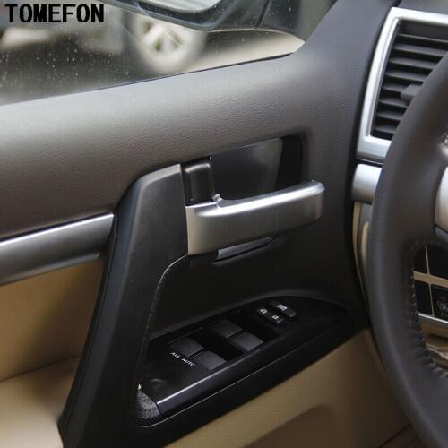 TOMEFON 4pcs For Toyota Land Cruiser FJ200 LC200 2008 - 2016 2017 ABS Chrome Interior Car Inside Door Handle Cover Trims