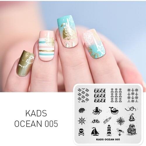 AriesLibra Nail Art Stamping Plate Template Fish Boat Pattern Image Stamper Polish Print DIY Manicure Tool Nail Stencil for nail