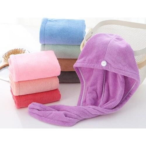 Microfiber Fast Dry Turban Magic Drying Hair Thick Soft Absorbent Shower Bathing Towel Cap Wrap Hat Bathroom Supplies Tool