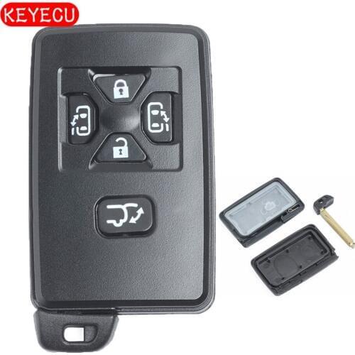 Keyecu Replacement Smart Remote Key Case Shell 5 Button Fob for Toyota with Uncut Blade (only key shell )