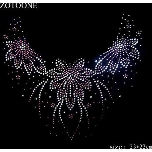 ZOTOONE 2mm and 3mm Rhinestones Crystal Clear Hotfix Rhinestone Applique for Clothes Neckline Decoration Strass for Needlework