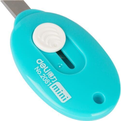 1pc Deli Pocket Safe Mini Utility Knife Keychain Paper Box Cutter Letter Opener Student Stationery Store Office School Supplies