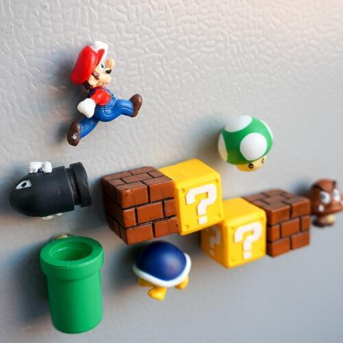 10 only 3D cute super Mario decorated Fridge magnets creative magnetic stickers refrigerator to stick home