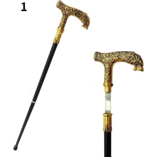 2021 Wolf Head Walking Stick Cane Walking Canes Elegant Hand Crutch Vintage Walking Cane Self Defense Stick