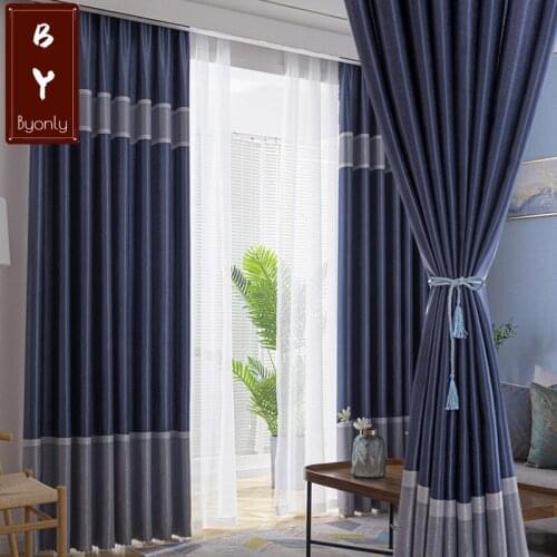 2021 New Modern Simple Light Luxury Pure Color Blackout Curtains for Bedroom Living Room Study Blackout Curtains Customization