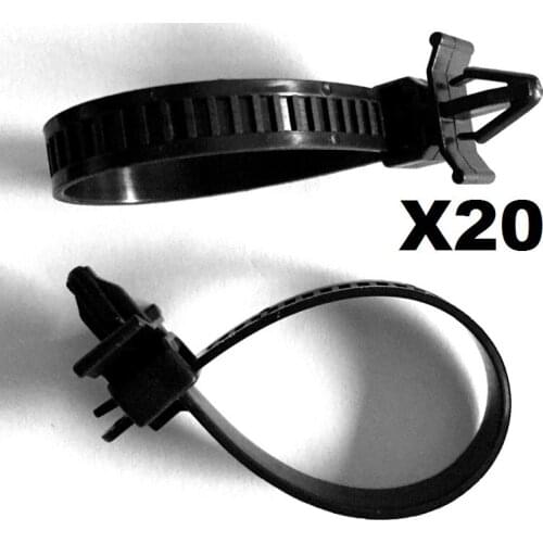 20x Push Mount Wire Ties Releasable Nylon Cable Strap For Honda / Nylon Retainer Clip