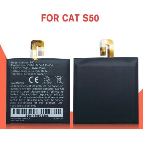 2680mAh Replacement 100% Original for CAT S50 Battery CUBA-BL00-S50-000 Batteries Bateria+Tracking Code
