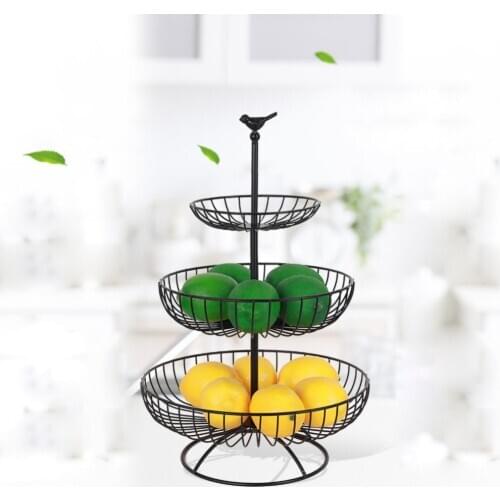 3 Tier Metal Fruit Basket Holder Decorative Tabletop Bowl Stand for Vegetables Snacks Household Products