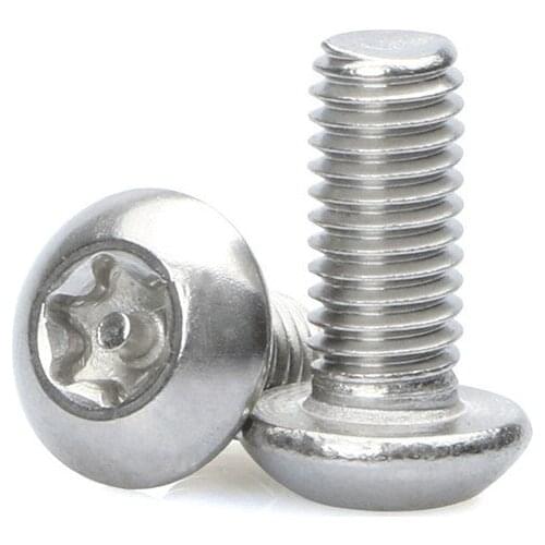 30pcs M4 stainless steel Torx round head screws T&TX pan headed screw anti-theft with column bolt ISO7380 6mm-50mm long