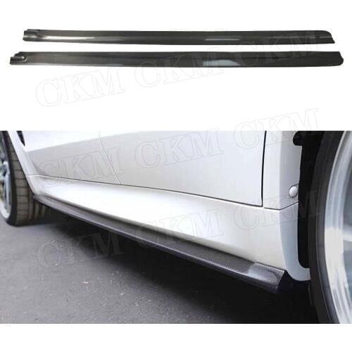 3D Style Carbon Fiber Side Skirts Body Aprons Kit For BMW X5M X6M F85 F86 2015 2016 2017 2018 2PCS / Set Car styling