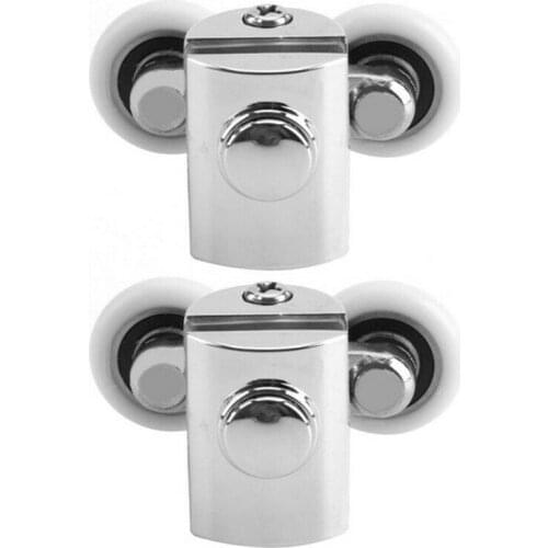 4PCS 23mm Twin Top & Bottom Shower Door Rollers /runners/ Wheel Hubs Zinc Alloy+stainless steel Home Showers Door Slid Wheels