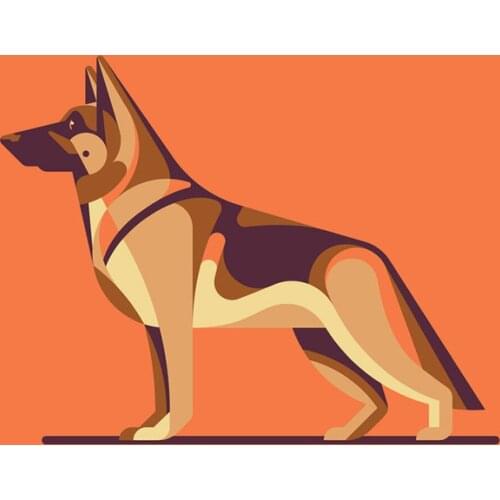 5D DIY Poured Glue Diamong Painting Kits Scalloped Edge Abstract Dogs Side Body Handcraft Gift Unique Wall Home Decoration Art