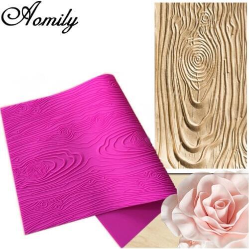 Aomily 3D Bark Silicone Fondant Cake Mold DIY Mousse Brim Decor Sugarcraft Icing Mat Pad Home Pastry Baking Tool Supplie