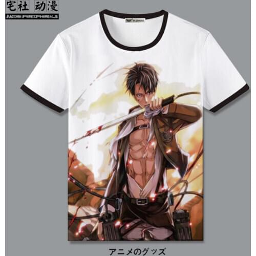 Attacking Giant T-shirt Short-Sleeved Free Wings Investigator Long T-shirt Anime Surrounding Mikasa Allen Clothes anime shirt