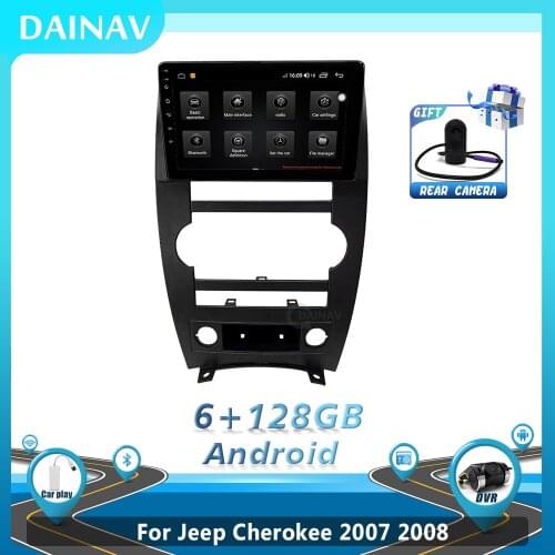 128GB 2 Din Android Car Stereo Video Player For Jeep Cherokee 2007 2008 Car Radio Autoradio Head Unit GPS navigation