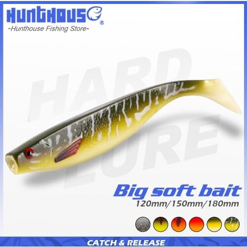 Hunthouse big soft bait fishing lure shad 180mm 42g 8 colors available 3 pcs/lot PVC material for perch zander free shipping