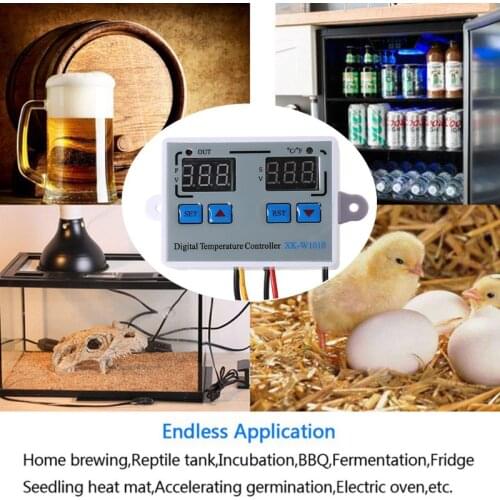Digital Fahrenheit and Centigrade Thermostat 10A Output Temperature Controller
