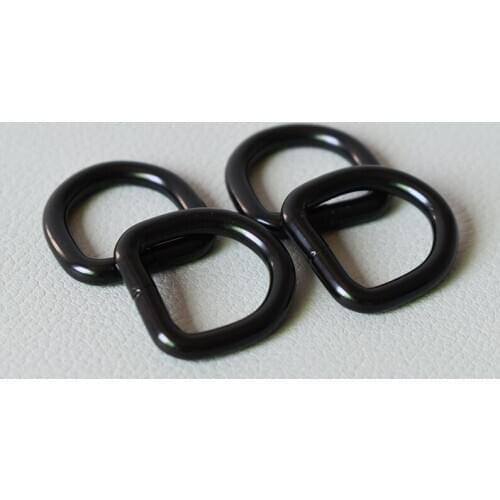 20 Pcs/Lot Black Dee Rings 5/8Inch(15mm) for Leather Bags Metal Crafts Pet Collars Diy Dog Collar Accessories Durable Buckle