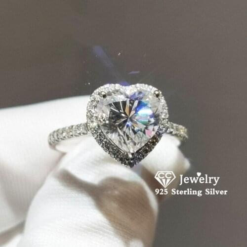 CC Rings For Women Heart Cubic Zirconia Ring Trendy Wedding Bridal Jewelry Engagement Bague Anillos Mujer Drop Shipping CC829