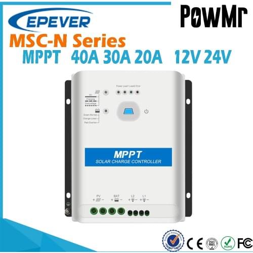 EPever MSC-N Series MPPT 20A 30A 40A Solar Charger Controller Auto 12V 24V Max PV 150V Support No Battery Mode Household System