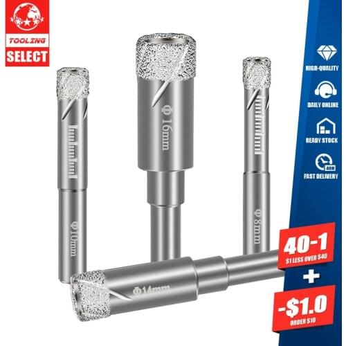 Durable Diamond Coated Core Drill Bit Dry Drilling Hole Saw For Glass Marble Granite Quartz Porcelain Ceramics 6 8 10 12 14 16MM
