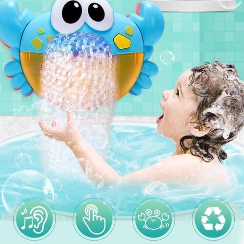 Funny Music Crab Bubble Blower Machine Electric Automatic Crab Bubble Maker Kids Bath Outdoor Toys Bathroom Toys Birthday Gift