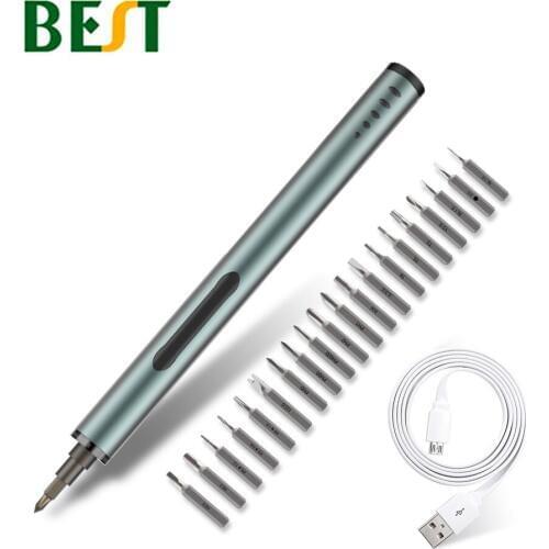 BEST Electric Screwdriver Set Portable Charging Full Aluminium Lithium Battery PrecisionElectronic Repairs Teardown Kit Tool