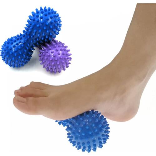 Peanut Shape Massage Yoga Sport Fitness Ball Durable PVC Stress Relief Body Hand Foot Spiky Massager Trigger Point Foot Pain
