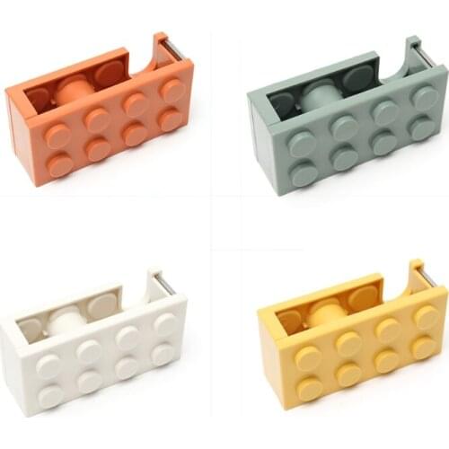 R2JA Desktop Tape Dispenser One-hand Dispensing Green Orange White Yellow Kids Boys Kids Desk Weighted Non-skid Non-slip Base