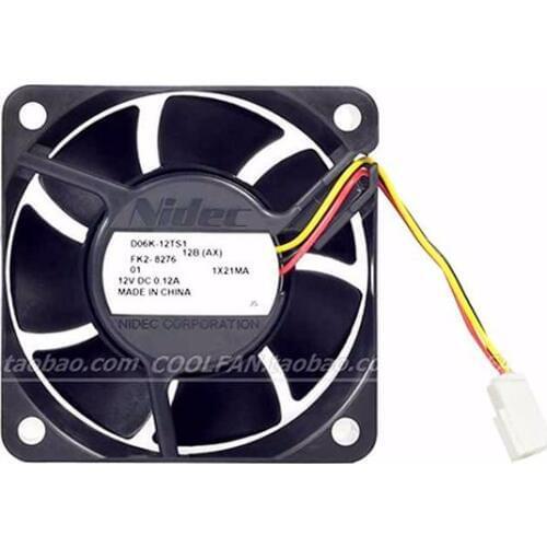 Nidec D06K-12TS1 DC 12V 0.12A 60x60x25mm Server Cooling Fan
