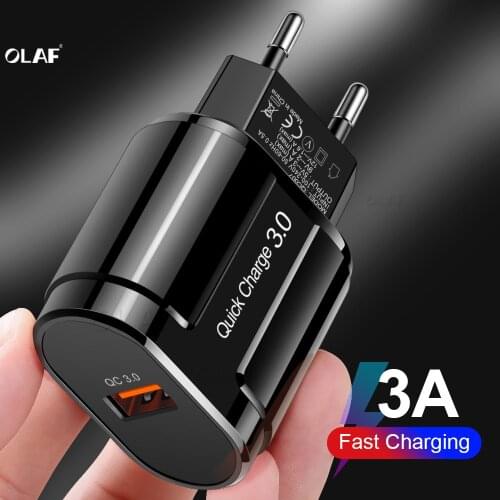 OLAF 18W QC 3.0 USB Charger Wall Charger EU US UK Quick Charging 4.0 3.0 Phone Fast Adapter Chargers for Samsung A50 Xiaomi mi 9
