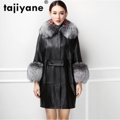 Real Fur Coat Female Fox Fur Collar Genuine Leather Jacket Winter Sheepskin Coat Women Clothes 2020 Tops Windbreaker ZT4097