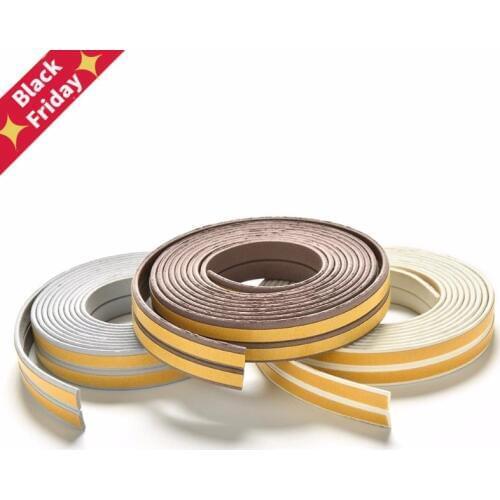 2.5M Self Adhesive D Type Doors and for Windows Foam Seal Strip Soundproofing Collision Avoidance Rubber Seal Collision