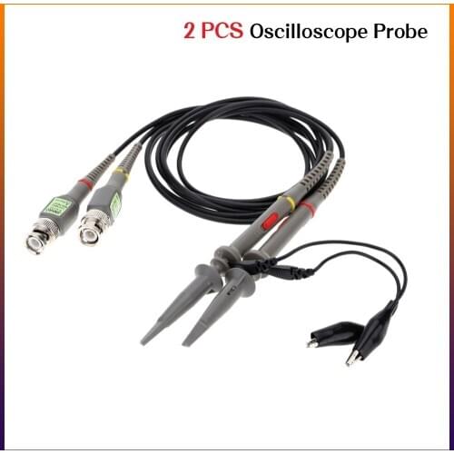 Oscilloscope Probe P6100 2Pcs High Precise Oscilloscope Probe 1X 10X 100MHz Alligator Clip Test Probe