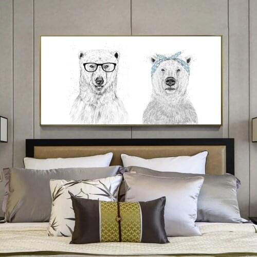 Nordic Simple Animal Painting On The Wall Lion Posters And Prints Black And White Sketch Wall Art Canvas Picture For Living Room