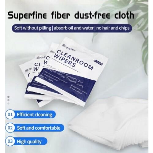 Superfine Fiber Dust-Free Cloth Lint Free Dustless Industrial Cleaning Wiper 100% Polyester Cleanroom Wipes